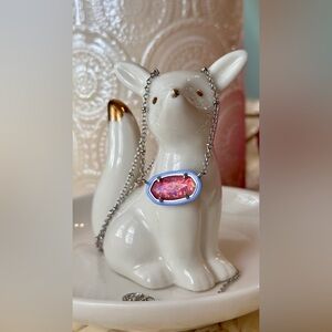 Barbie x Kendra Scott Silver Elisa Satellite Necklace in Pink Iridescent